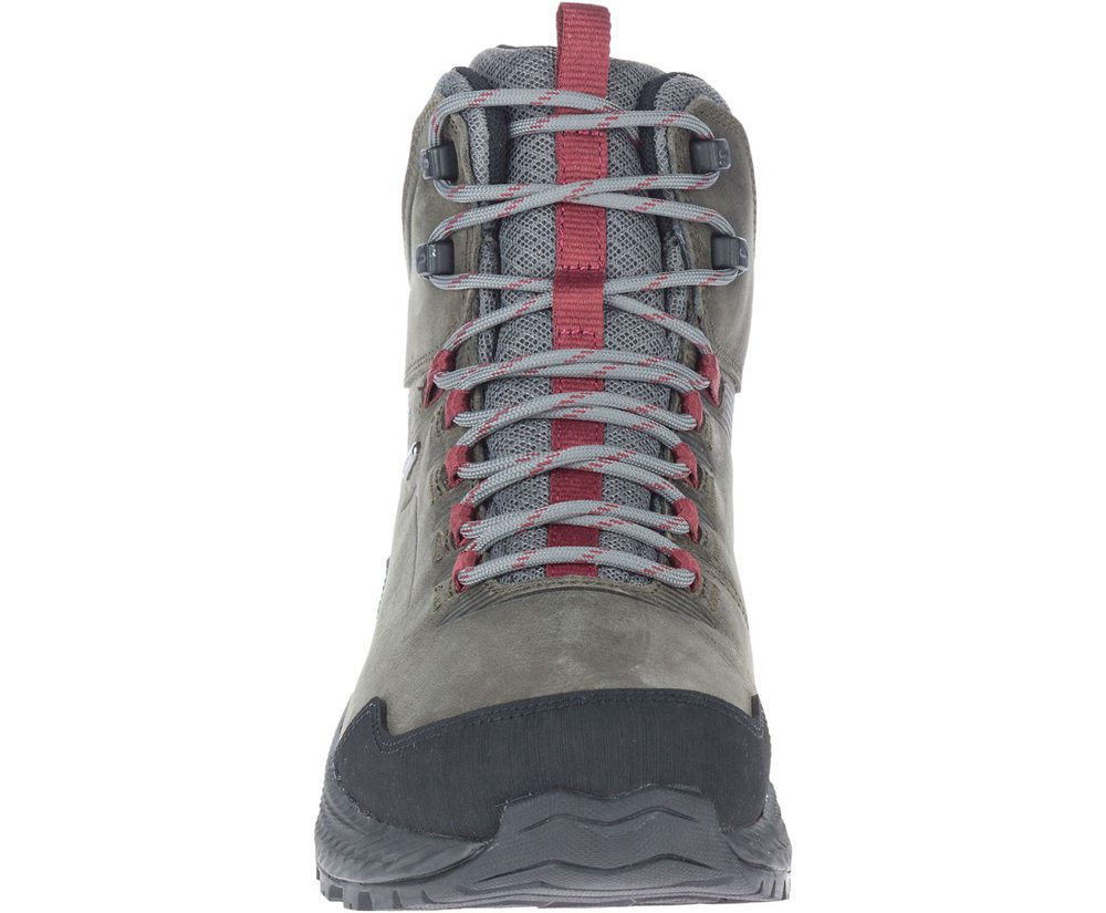 Merrell Hiking Boots Olive/Black - Forestbound Mid Waterproof - Mens 24BFGNHAW